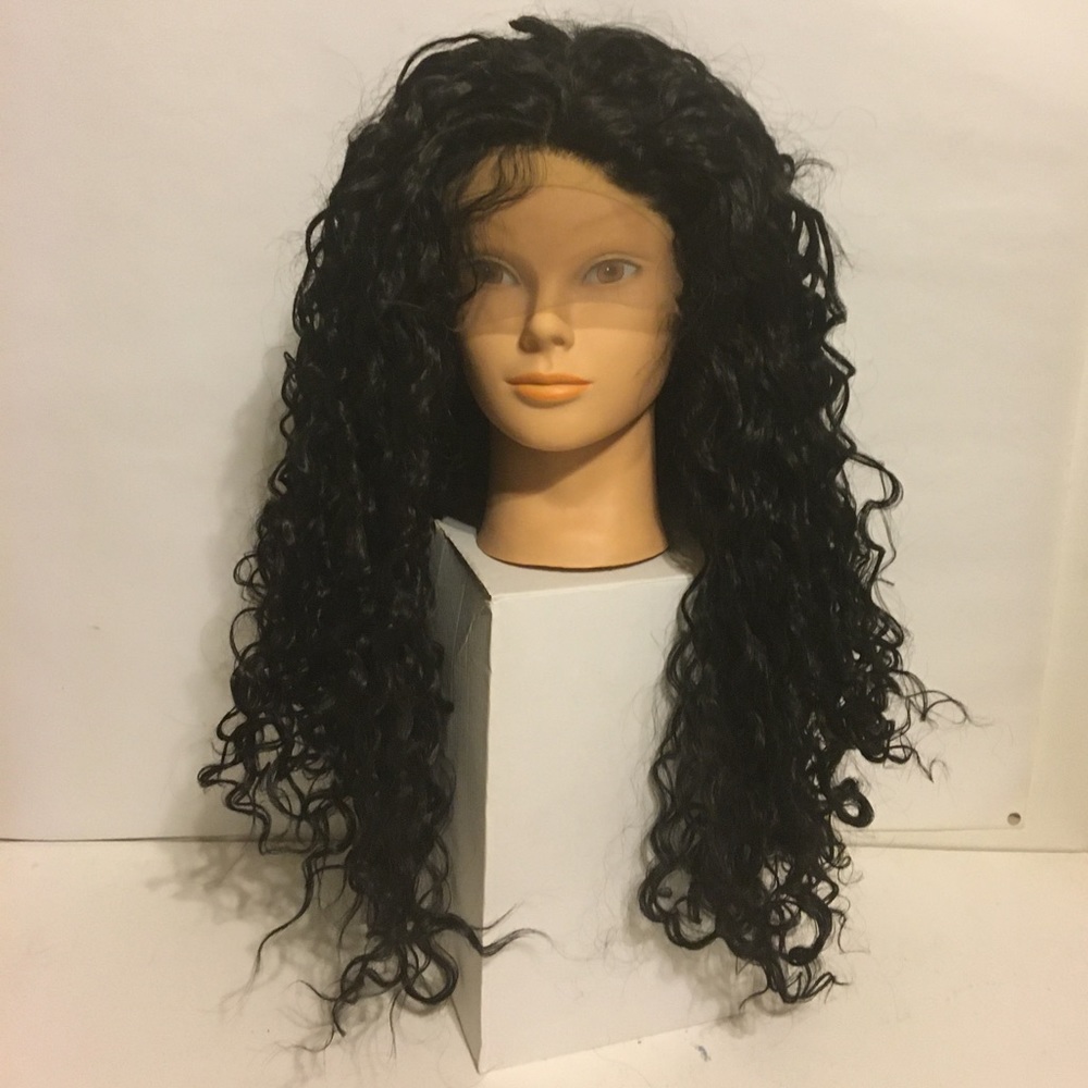 Dark haired curly wig